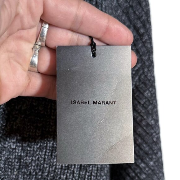 Isabel Marant Melange Grey Benny Half Zip Knit Sweater - Picture 6 of 9